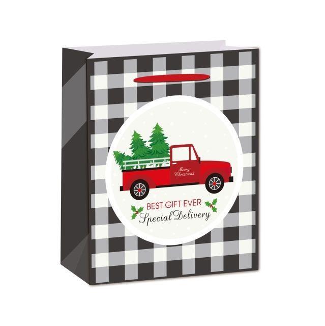 Darilna vrečka, Božični avto,31x42x12 cm