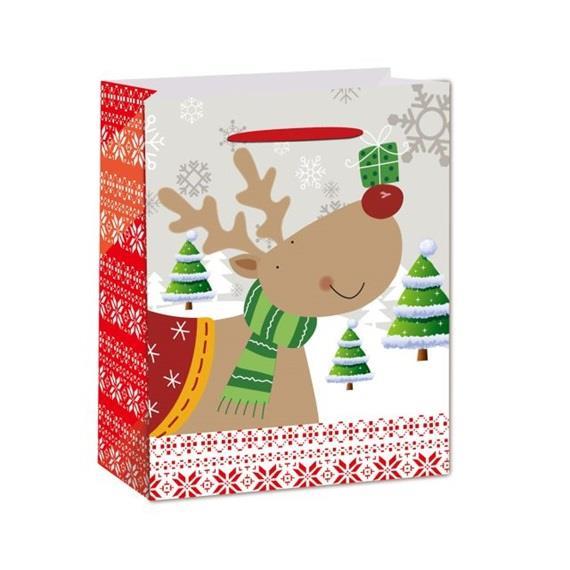 Darilna vrečka, Jelenček, 31x42x12 cm