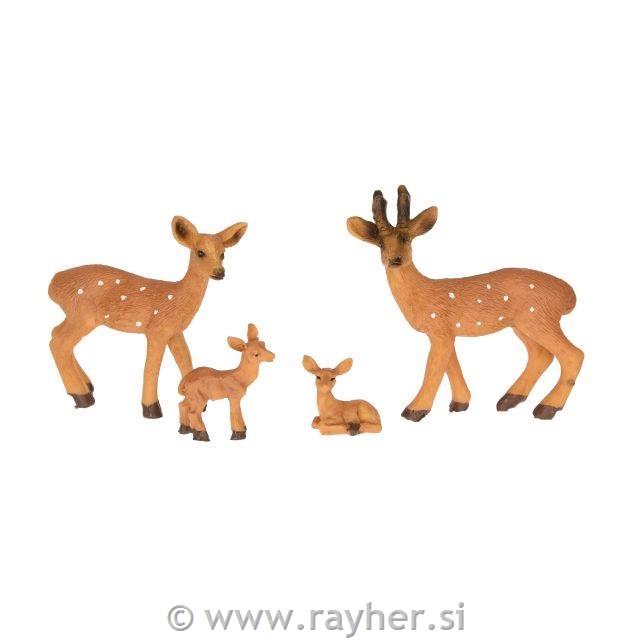 Srnja družina figure, set 4, 7x8cm