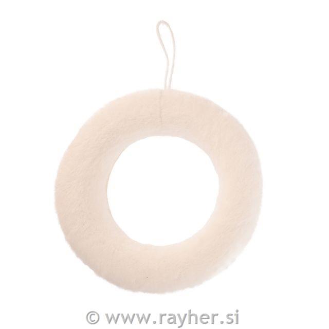 Venec iz pliša, bel, 36cm