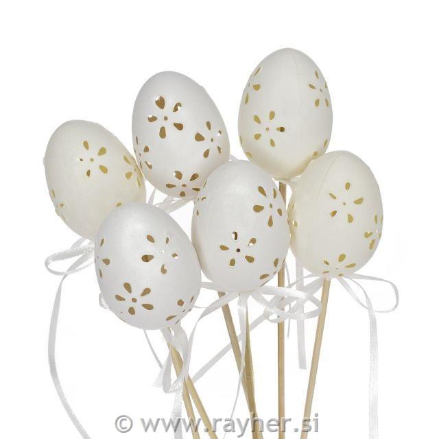 Jajce belo na palčki, 6cm, 1 kos