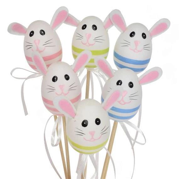 Jajček zajček, na palčki, 6cm, 1 kos