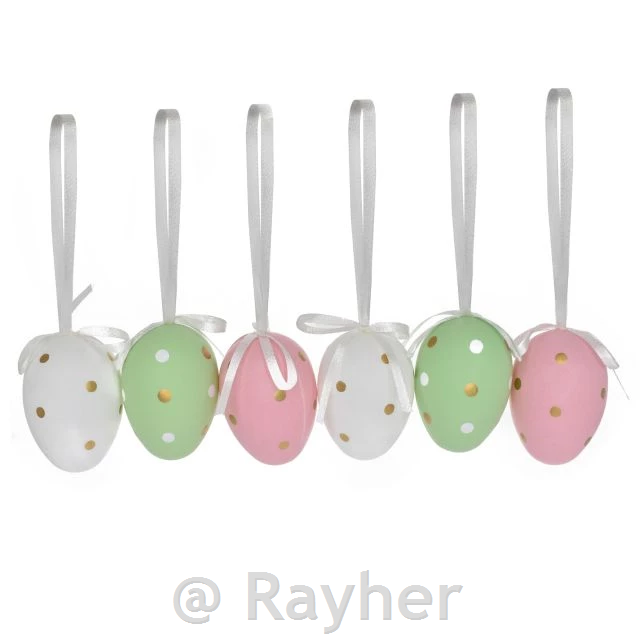 Jajčka pastel s pikami, 6cm, set 6