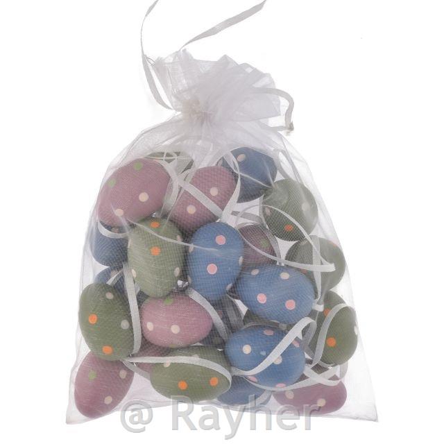 Jajca pastel s pikami, 4cm, set 24