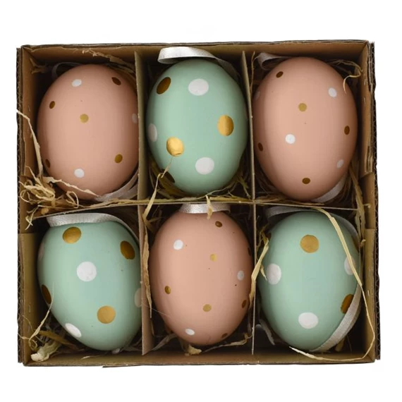 Jajca naravna, barvana, zlate pike, set 6