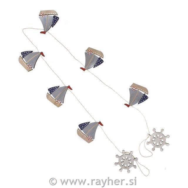 Jadrnice in krmilo lesene, obešanka, 120cm