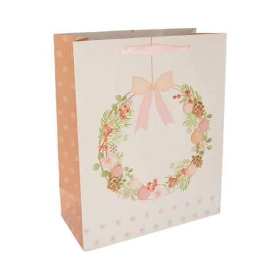 Darilna vrečka, Venček s pentljo, 26x32x12 cm