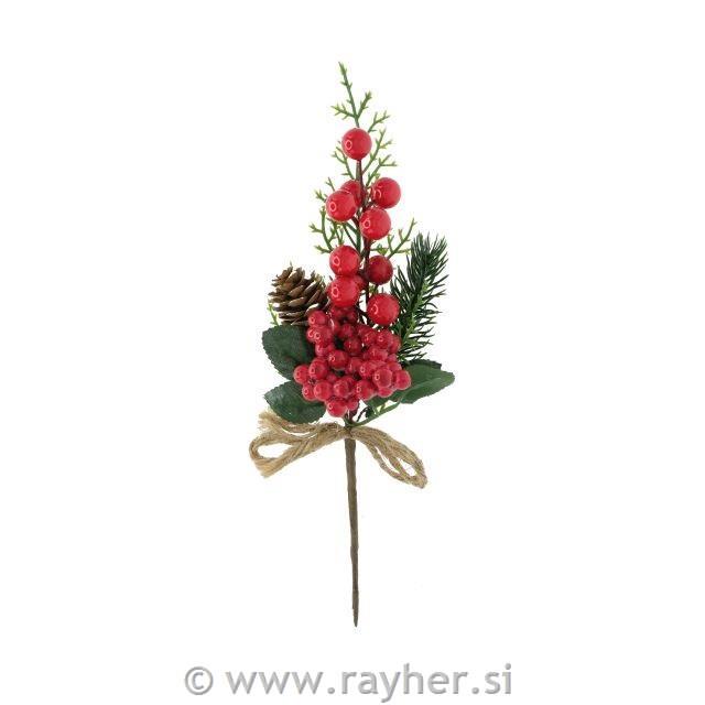 Vejica s storžem in rdečimi bunkicami, 25cm