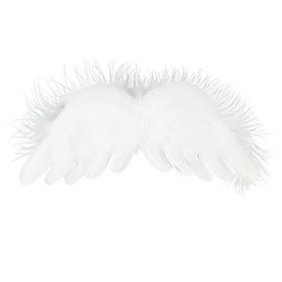 Angelska krila, tekstil, 18 cm, bela