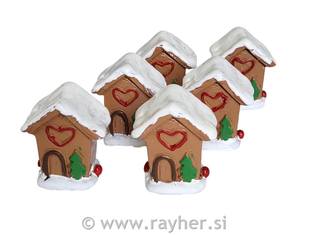 Medene hišice, 3,2 cm, 6 kom