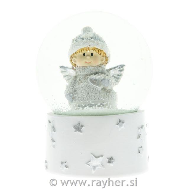 Snežna krogla, Angel v puloverju, 14.5cm