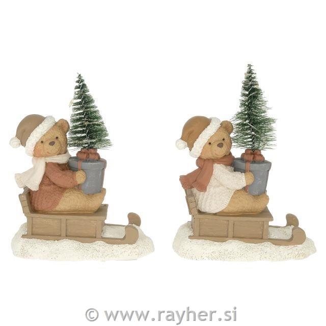 Medvedek na sankah, 14cm