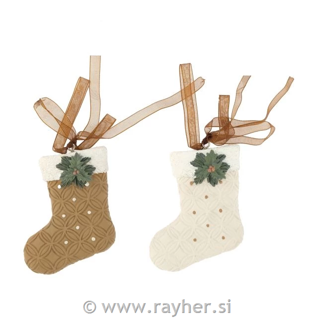 Božična nogavica za obešanje, 6,8.5cm, 1 kos