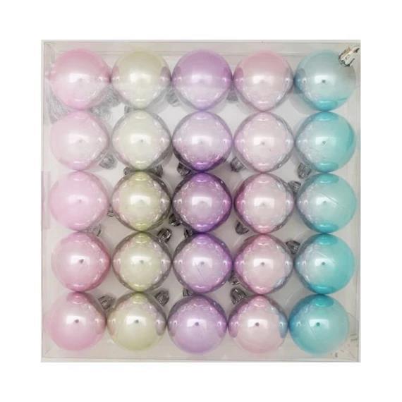 Božične kroglice Pastel 4cm, set 25