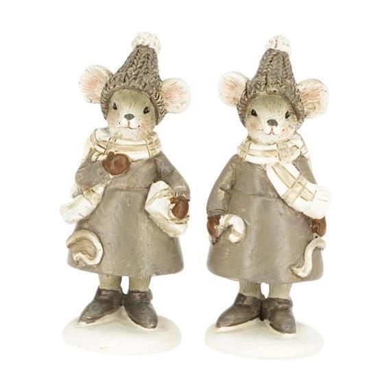 Miška s kapo, s sladkorno palčko/darilom, 1 kos