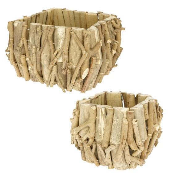 Lonec kvadraten 17x17x12 cm, 28x28x15 cm, set 2