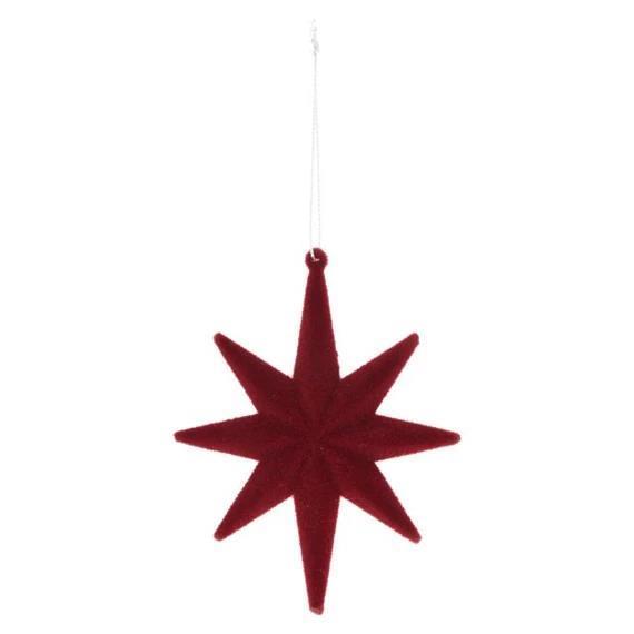 Zvezda, žametna, rdeča, 10x12cm