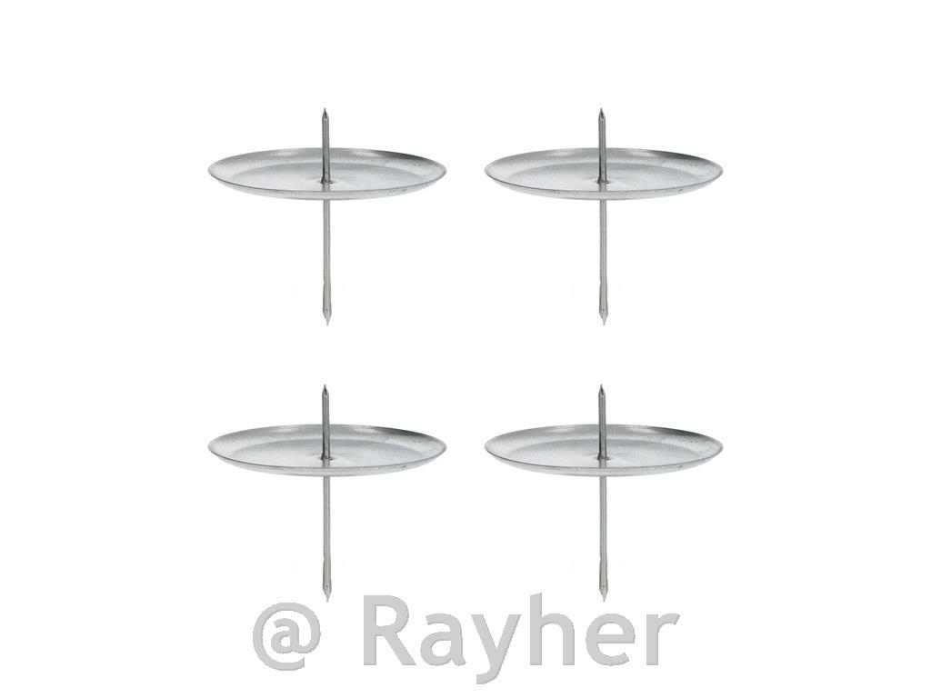 Svečniki za adventne sveče, srebrni, 4cm, set 4