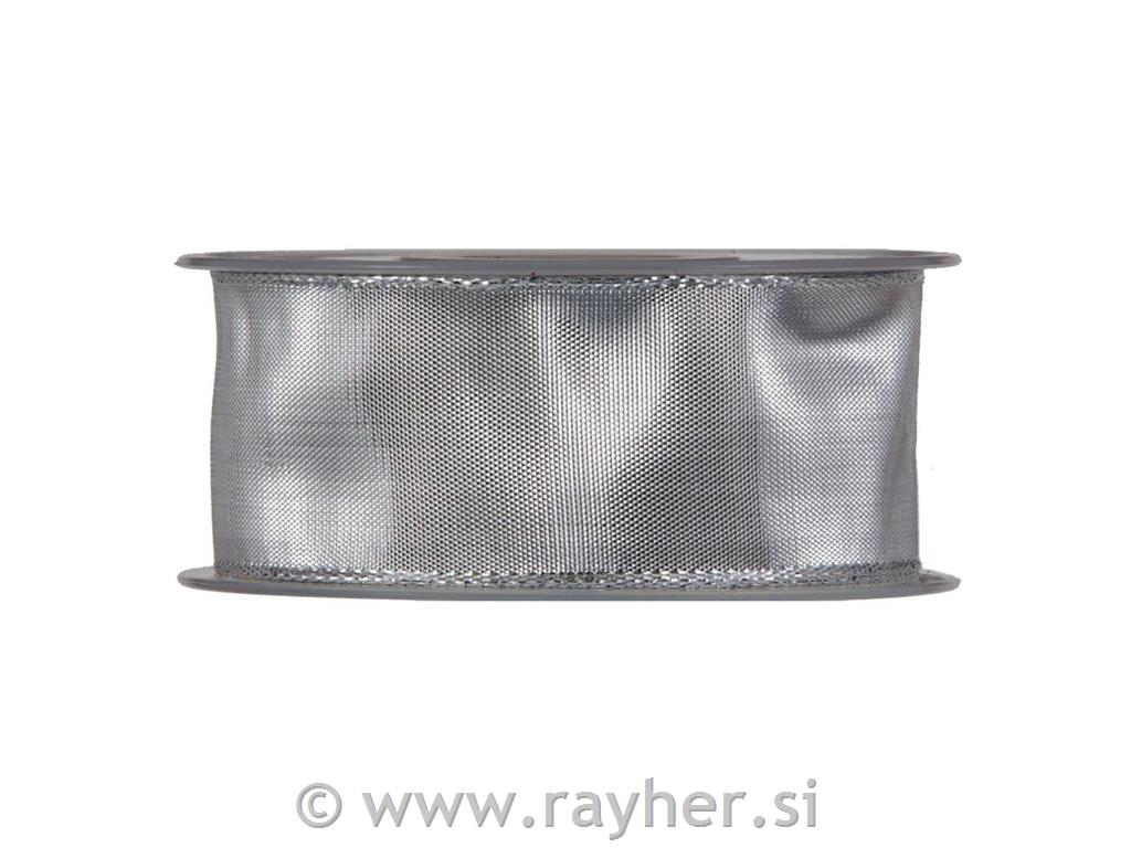 Trak srebrn z žico, 40mm, 1m