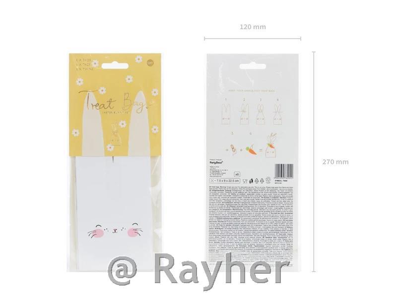 Vrečke zajčki, 22.5cm, set 6