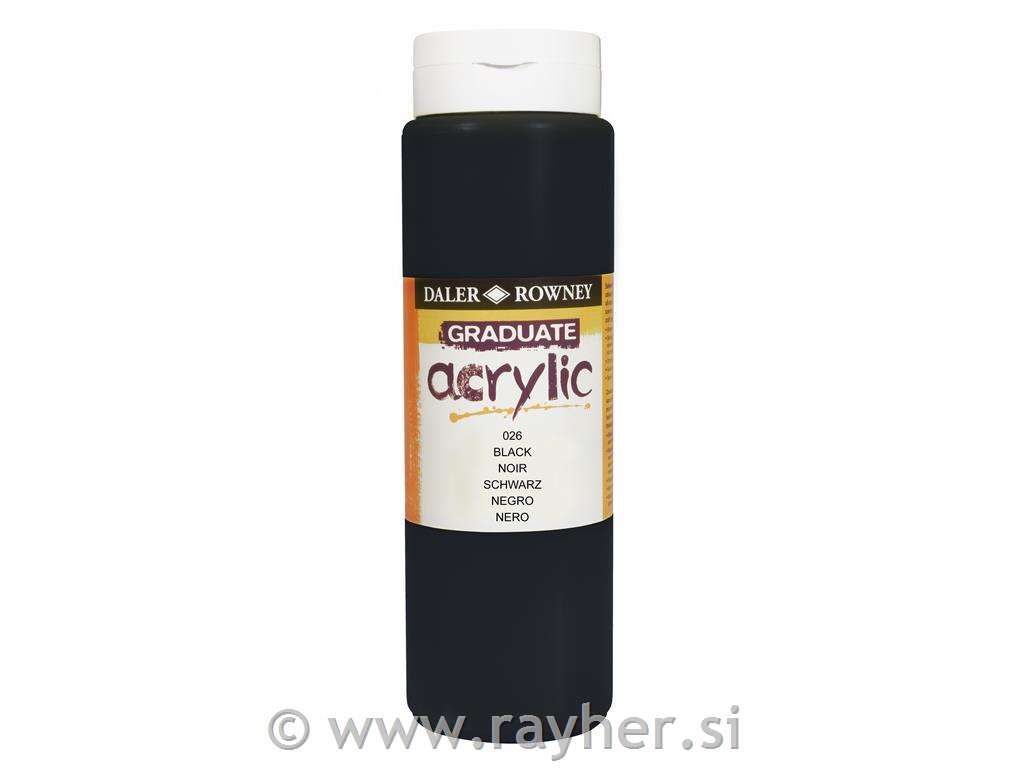 Akrilna barva Graduate 500 ml Black