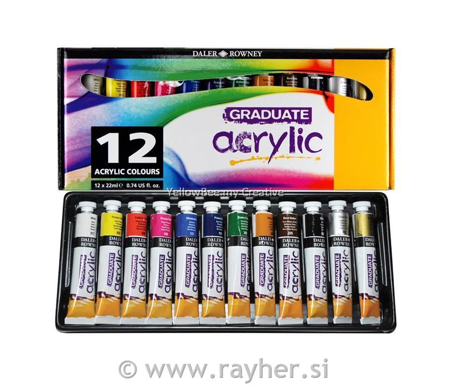 Set akrilnih barv Graduate, 12x22ml
