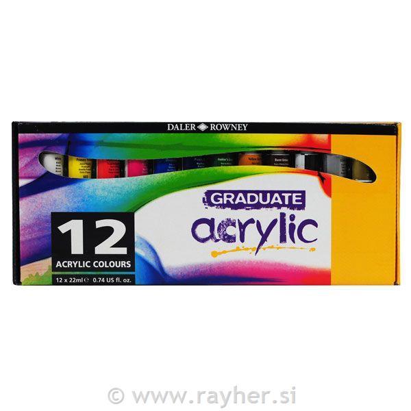 Set akrilnih barv Graduate, 12x22ml