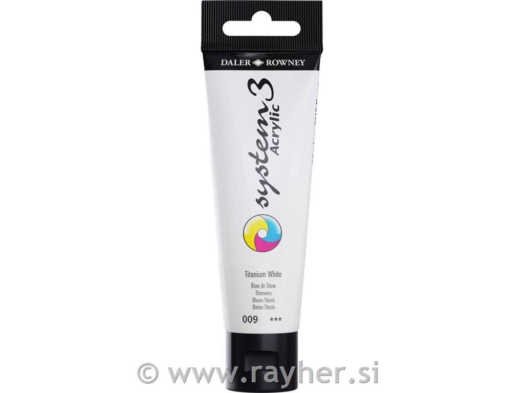 Akrilna barva System 3 59 ml, titanium bela