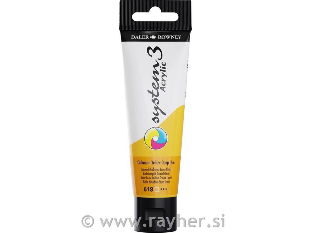 Akrilna barva System 3 59ml, Cadmium Yellow Deep Hue