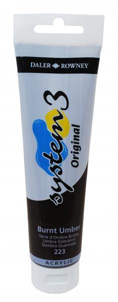 Akrilna barva System 3 150ml, žgana umbra