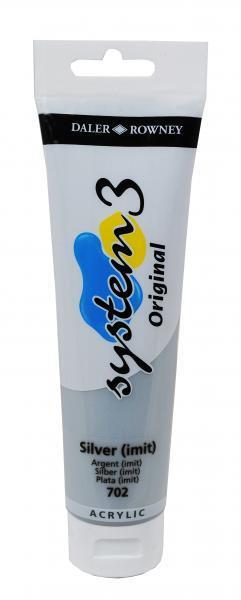 Akrilna barva System 3 150ml, srebrna