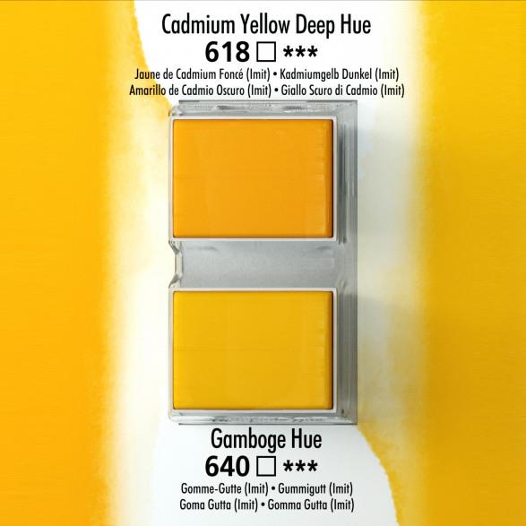 Aquafine half pan set 2cdm yellow deep hue/gamboge hue