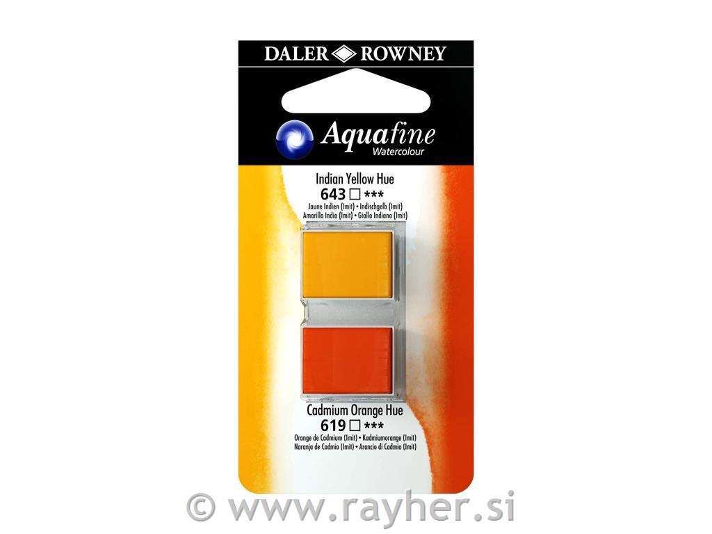 Akvarelna barva Aquafine set 2 indian yellow hue/cdm orange