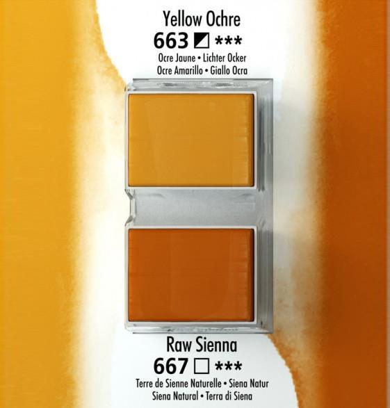 Akvarelna barva Aquafine set 2 yellow ochre/raw sienna