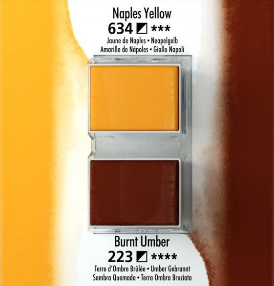 Akvarelna barva Aquafine set 2 naples yellow/burnt umber