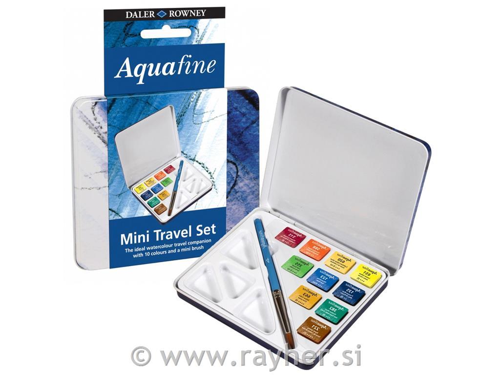 Set akvarelnih barv Aquafine Travel set 10x1/2 tabl.