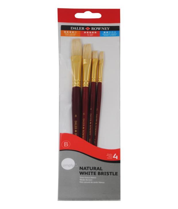 Čopiči Simply 401, White Bristle, ščetinasti set 4