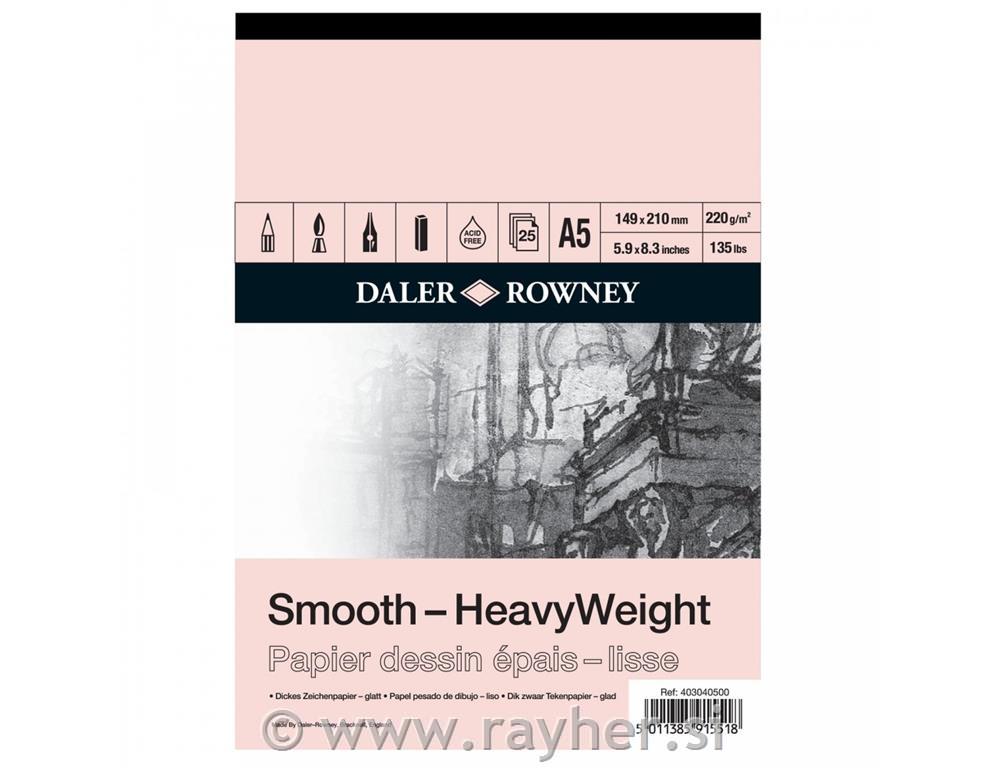 Skicirka HeavyWeight 220g A5 25 listna gladka