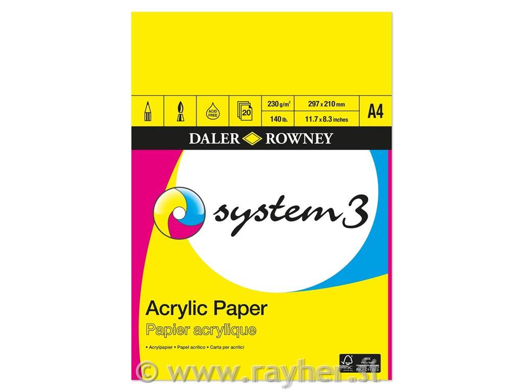 Blok za akrile System3, A4, 230 g, 20 listni