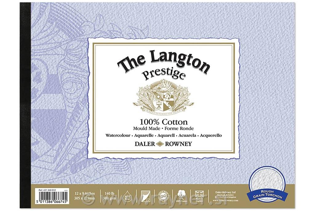 Blok akvarelni Langton Prestige 30,5x22,9 cm, 300g, 12 listni