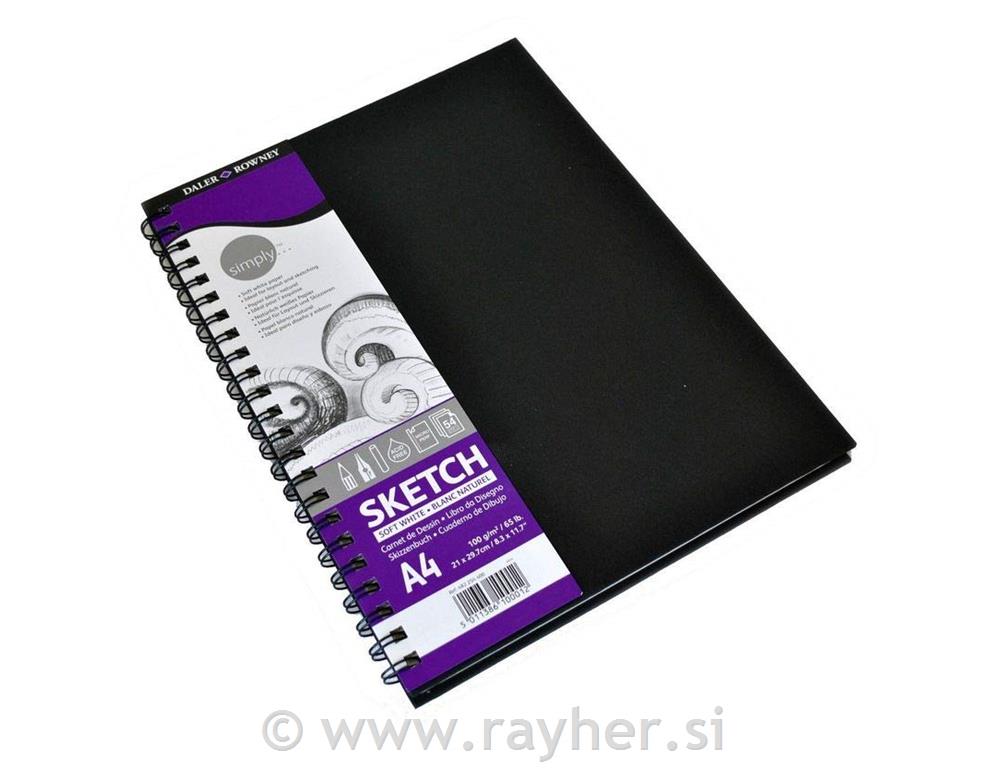 Skicirka spirala trde platnice Simply 210x297 mm