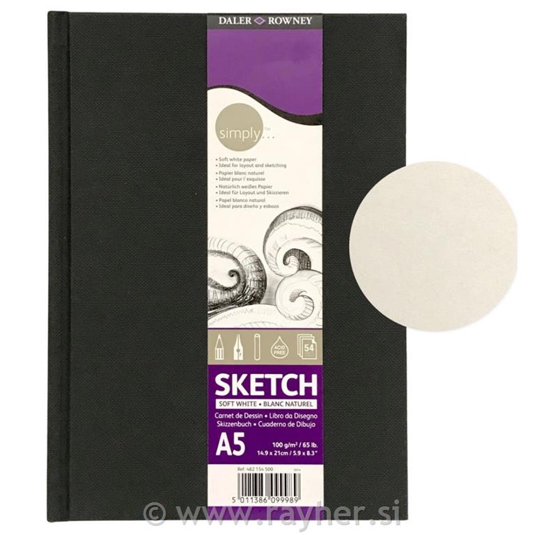 Simply skicirka trda platn A5 Soft White