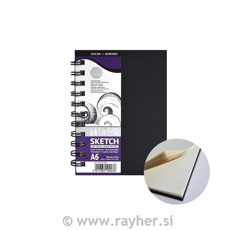 Simply skicirka spirala A6 Soft White