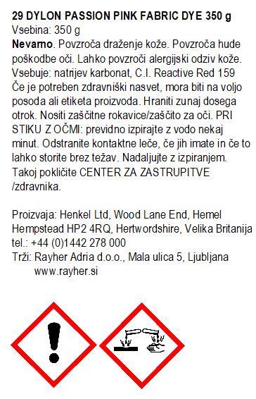 DYLON barva za tekstil POD 350g 29 Passion Pink