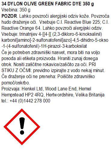 DYLON barva za tekstil POD 350g 34 Olive Green