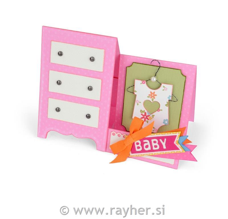 Sizzix Thinlits,Vizitka baby sobica,12ko
