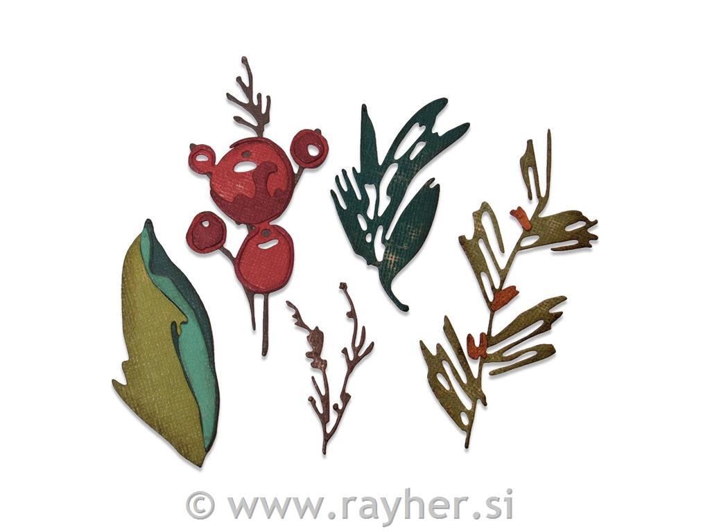 Sizzix Thinlits šablone, Praznično zelenje