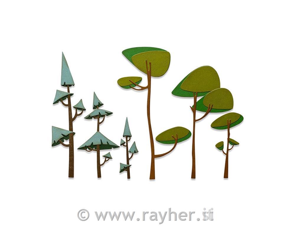 Sizzix Thinlits, Funky Trees, set 6, by Tim Holtz