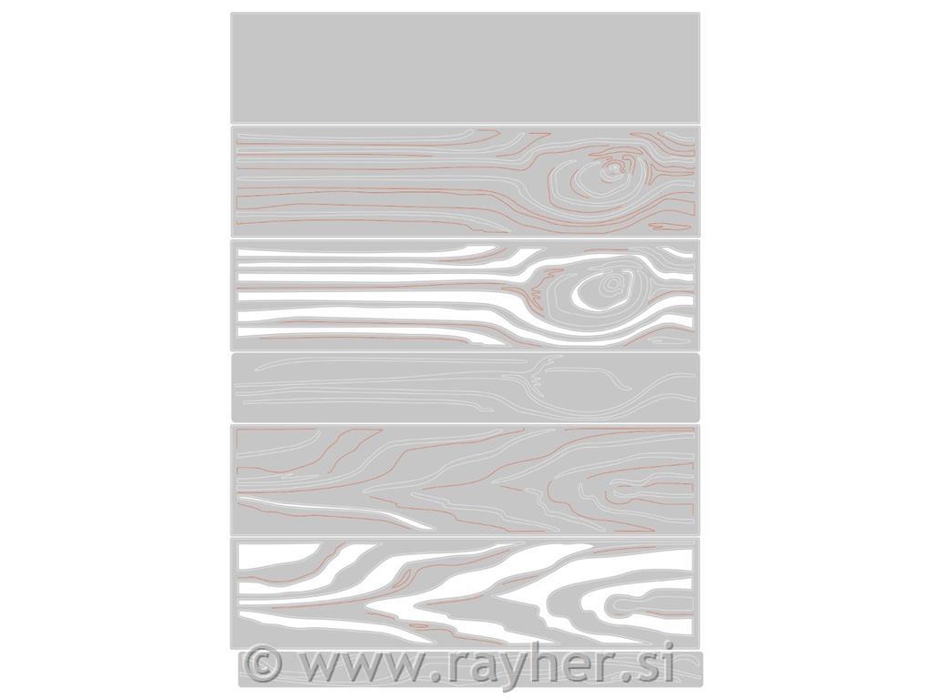 Sizzix Thinlits, Woodgrain,by Tim Holtz, set 7