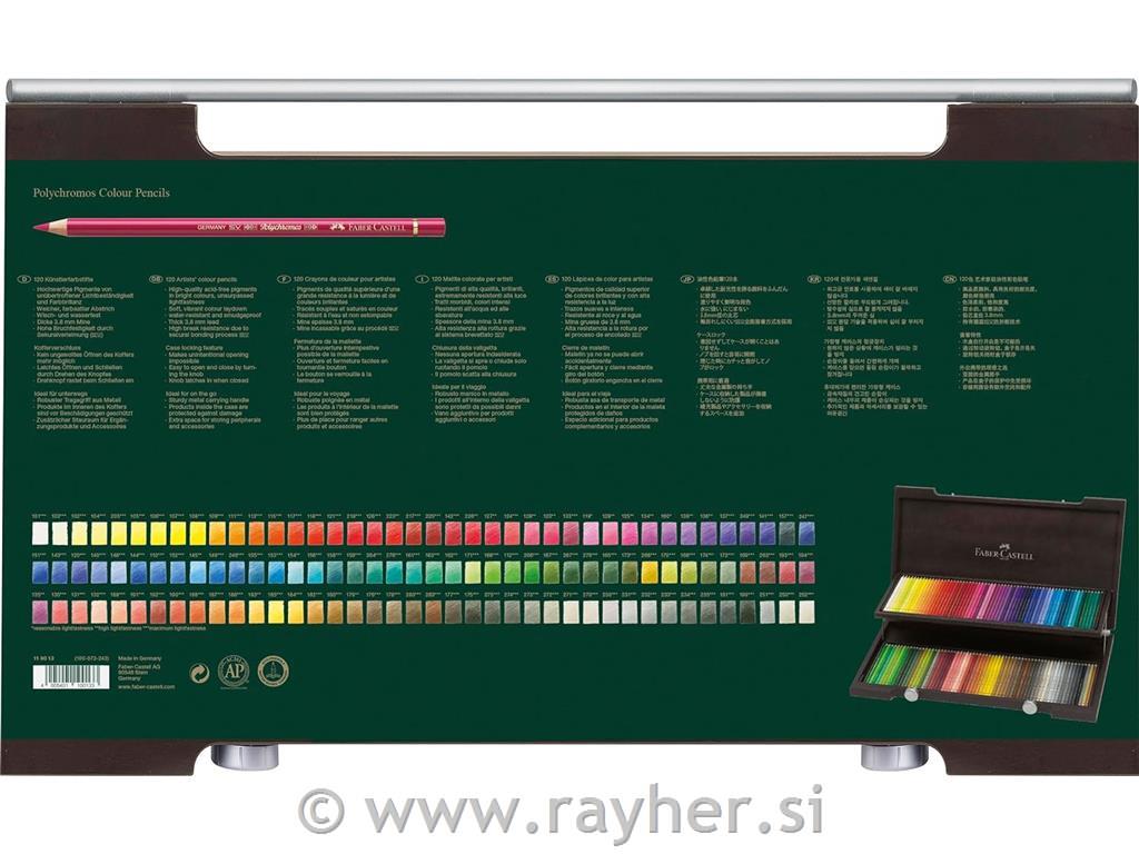 Barvice Polychromos set 120 lesen kovček